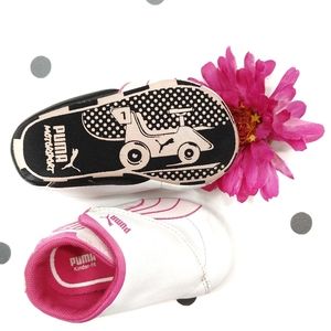 Puma Pink Velcro Baby Sneakers Shoes Size 3